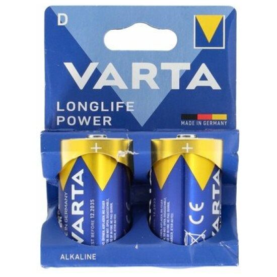 Varta Batterij 1.5V D Alkaline Longlife Power LR20/Mono/4920/Torcia/MN1300 p2 Blauw/Geel