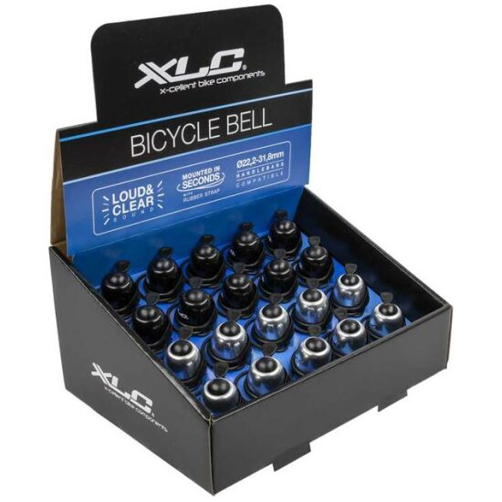 Xlc Fietsbel mini m/ellastiek (wp20) Zwart/Zilver