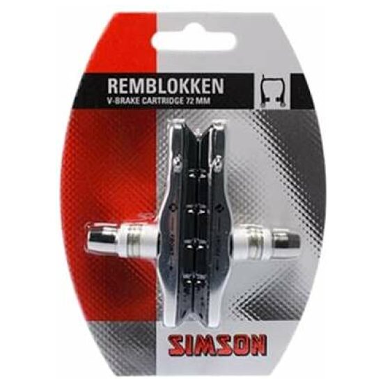 Simson Remblokken V-brake cartridge Sims 72mm Shimano compatible p/stel (2) 00