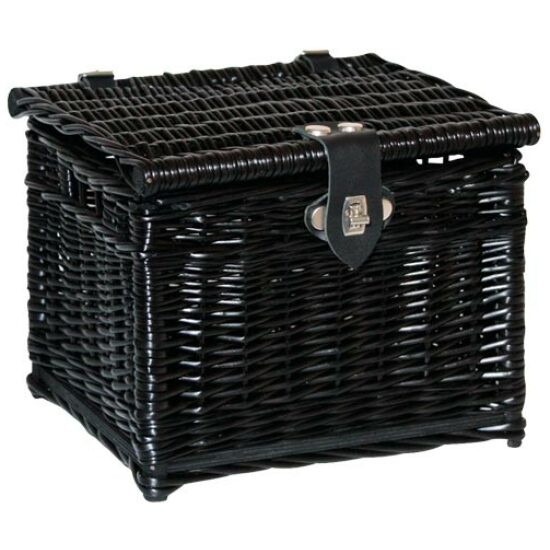 Rieten Bakkersmand Junior Mand riet transp FR 65201 bakker junior 26x23x16 m/stuurhaken Zwart