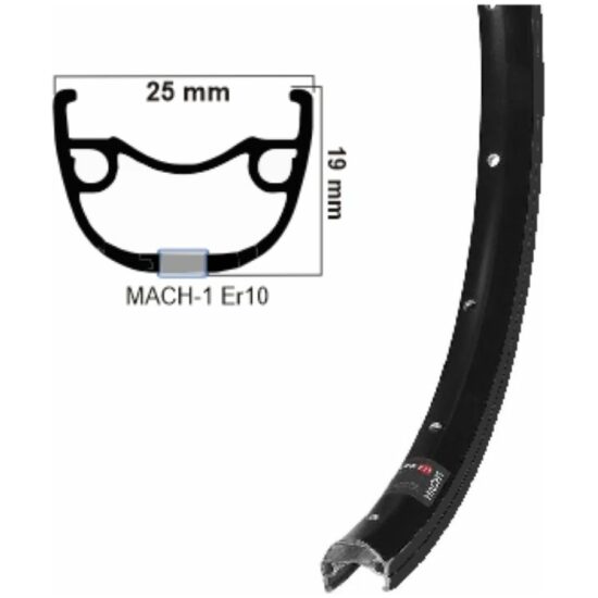 Ryde Velg 28 622x19C 36x1 Mach1 ER10/ongeslepen 350753540 ZWART