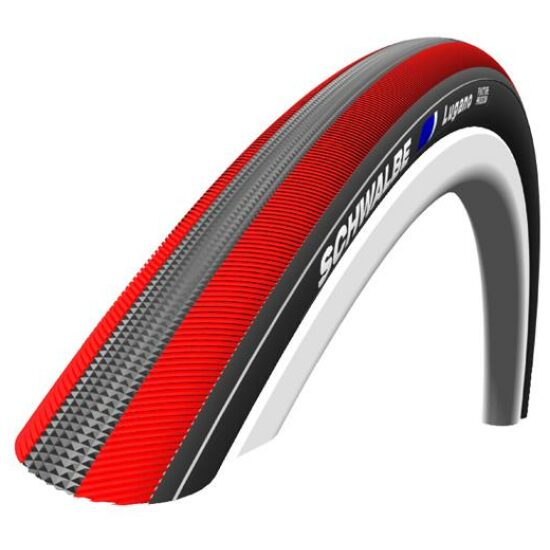 Schwalbe BUB 28X1 SC LUGANO PP ZW/RO ZWART / ROOD