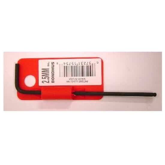 Bondhus GRS INBUSSLEUTEL BOLKOP 2.5MM