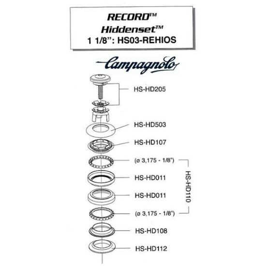 Campagnolo BALHOOFDSTEL 11/8 AHEAD CA RECORD GEINT LOW