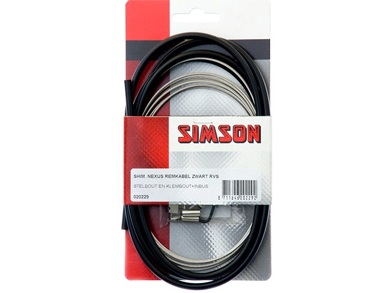 Simson Remkabel Shimano Nexus Rollerbrak met stelbout, klembout en inbussleutel Zwart - Afbeelding 2