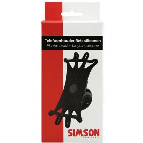 Simson Telefoonhouder Siliconen 360' draaibaar 021831 Zwart