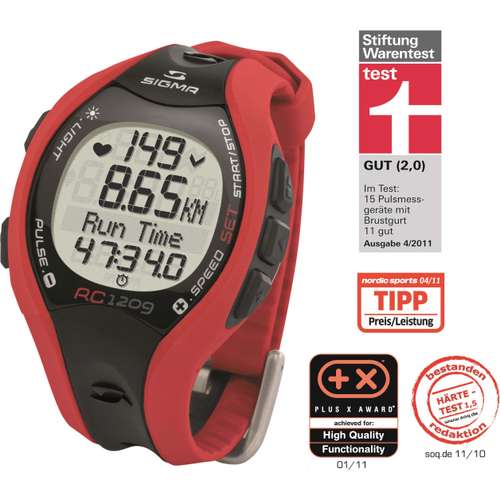 Sigma Hartslagmeter running rc1209 red Rood