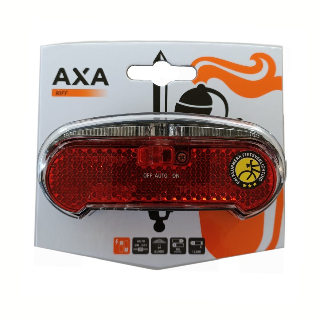Axa Achterlicht/reflector batt led Riff auto/I/O incl.batterijen 80mm 93912795SC Zwart - Afbeelding 3