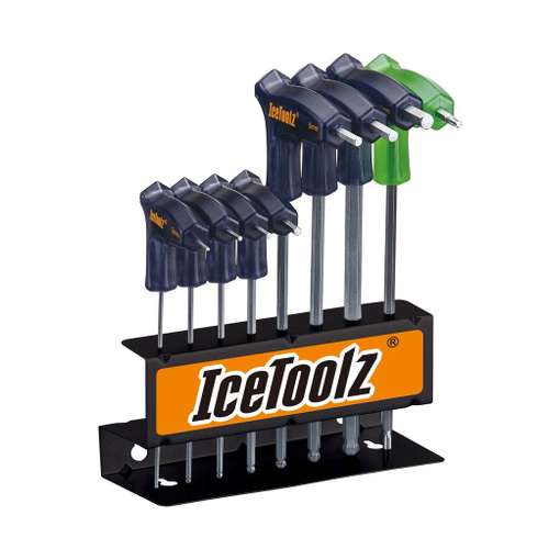 Icetoolz Sleutelset Inbus T-Greep m/kogelkop 8d 2/2.5/3/4/6/8mm Torx T25 Icetools 7M85 Twinhead Zwart - Afbeelding 2