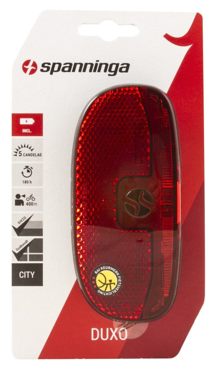 Spanninga Achterlicht/refl batt Spann Duxo XB 1-Led I/O Black - Afbeelding 2